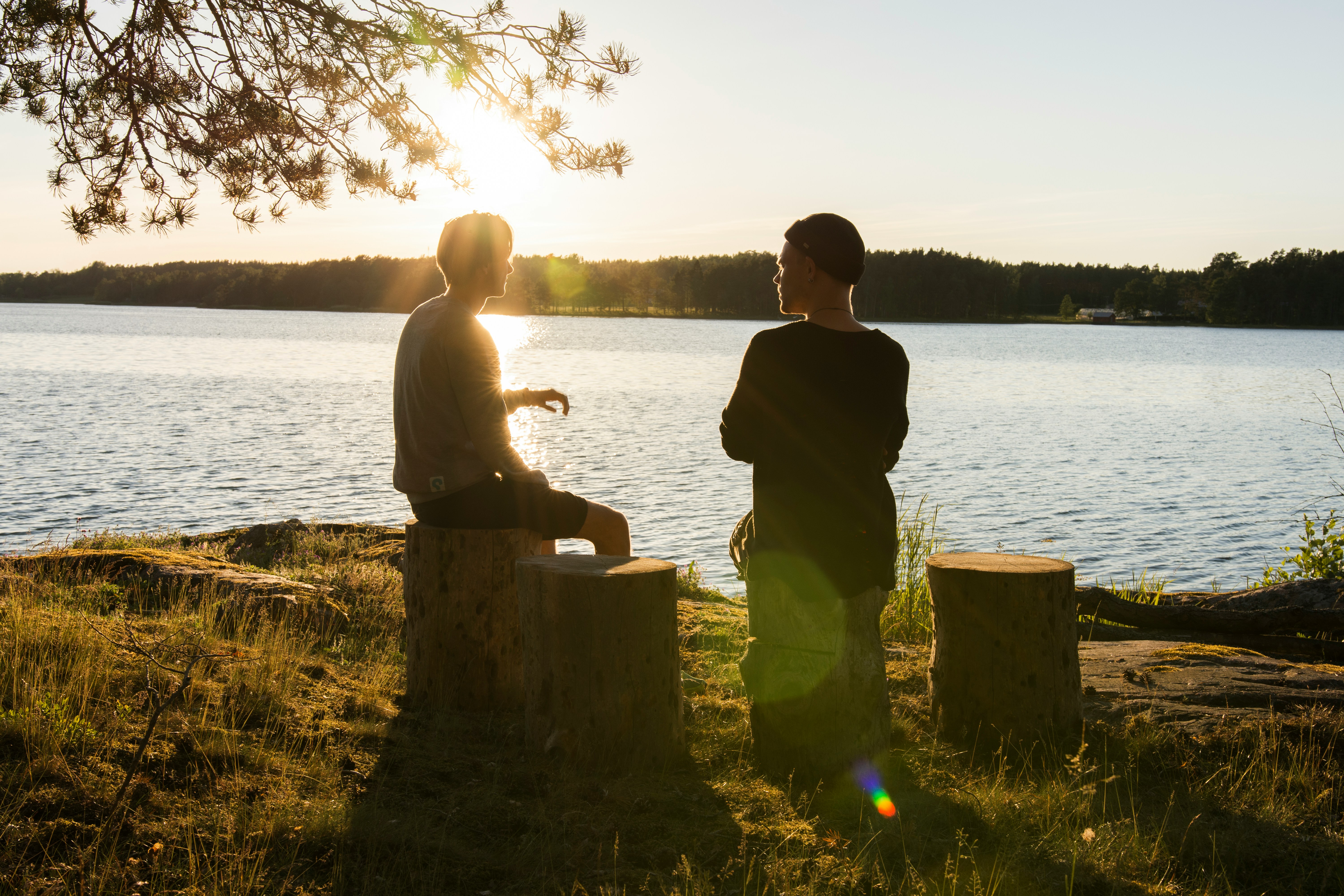 Leaders in conversation in nature